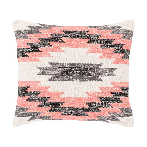 Exeter 18 X 18 inch Bright Pink/Ivory/Black/Charcoal Pillow Cover