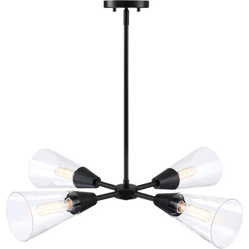 Norro 4 Light 3 inch Matte Black Chandelier Ceiling Light