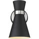 Soriano 1 Light 5.5 inch Matte Black and Brushed Nickel Wall Sconce Wall Light