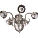 Universal LED Brushed Satin Nickel Fan Light Fitter, Shades Sold Separately