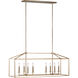 Perryton 8 Light 40 inch Satin Brass Linear Chandelier Ceiling Light