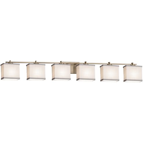 Textile Bath Bar Wall Light in 4200 Lm LED, Polished Chrome, White, Rectangle