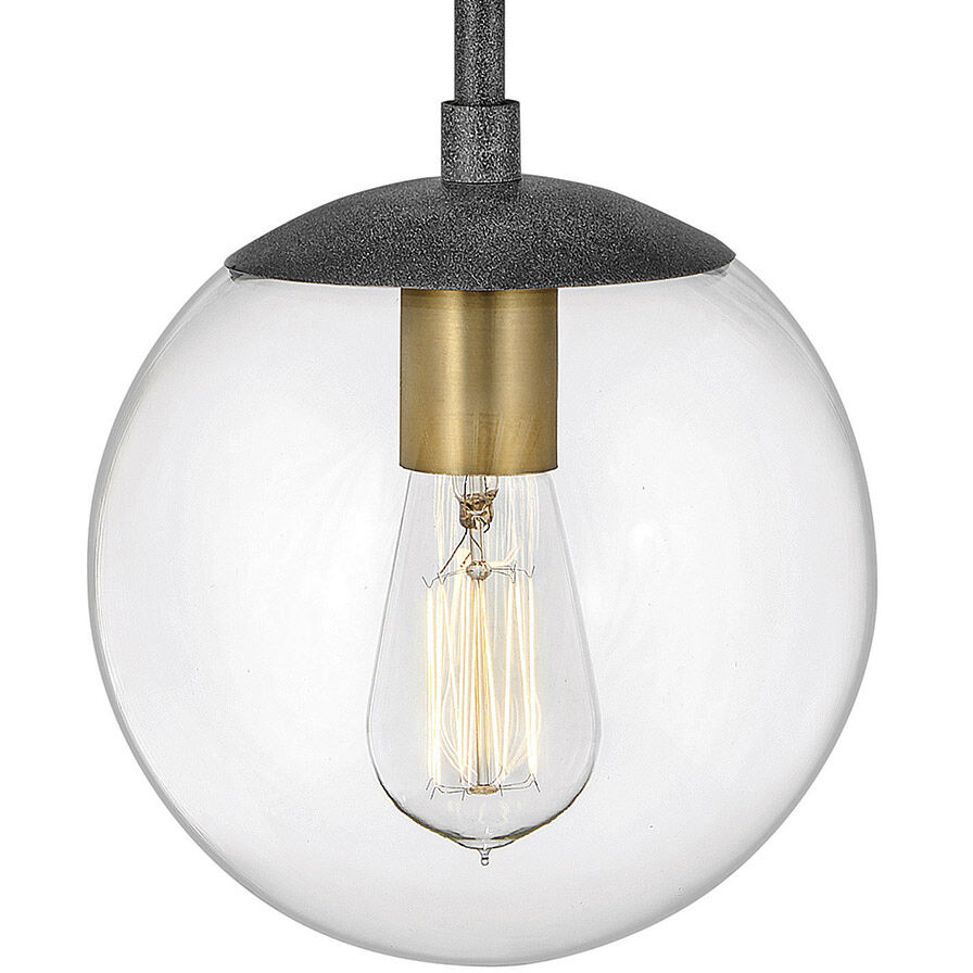 Warby 1 Light 8 inch Aged Zinc with Heritage Brass Indoor Wall Sconce Wall Light in Clear