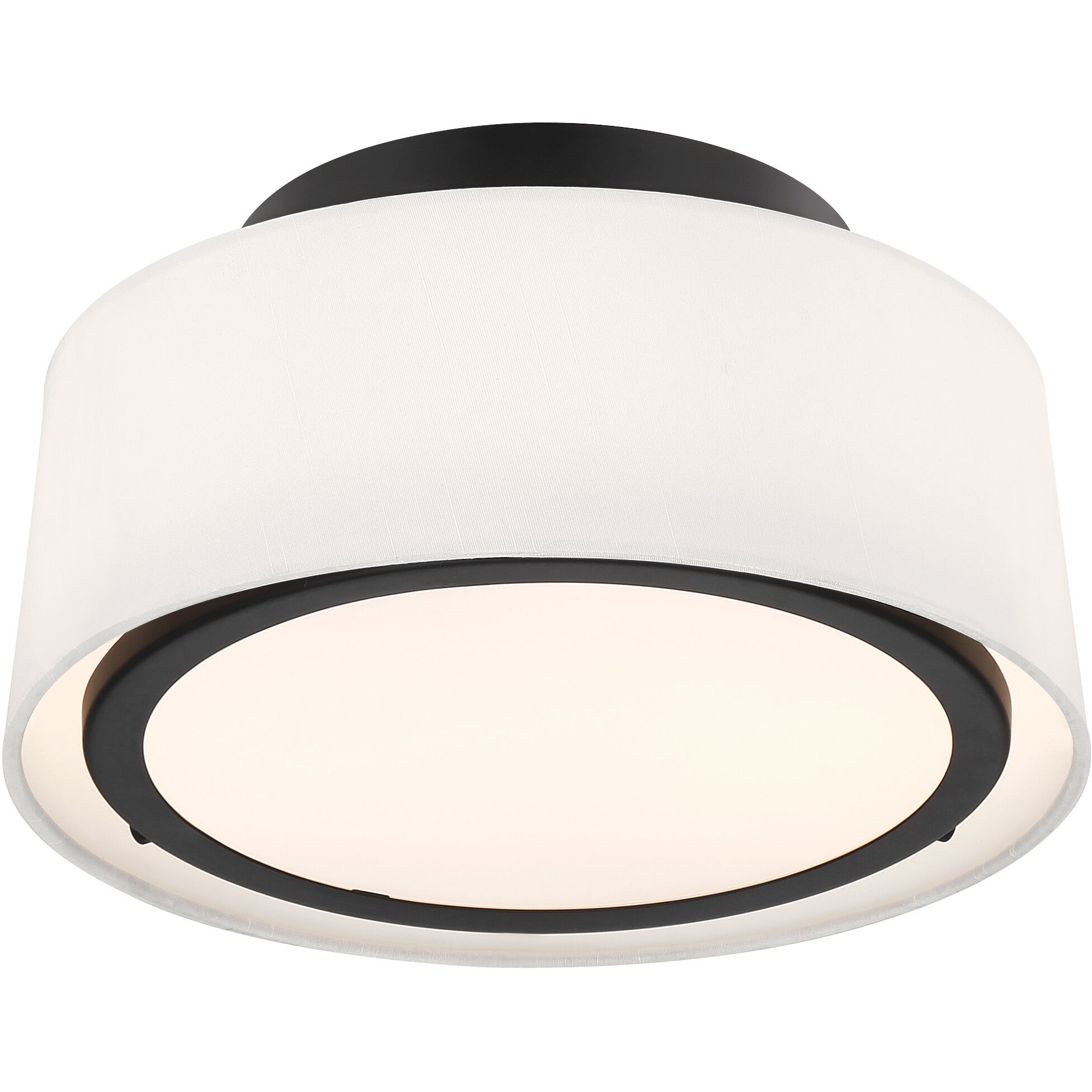 Stevens 2 Light 12 inch Black Semi Flush Ceiling Light