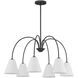 Modern 6 Light 30 inch Matte Black Chandelier Ceiling Light