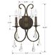 Ashton 2 Light 10.5 inch English Bronze Sconce Wall Light in Clear Hand Cut