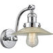 Franklin Restoration Halophane LED 9 inch Polished Chrome Sconce Wall Light in Clear Halophane Glass, Franklin Restoration