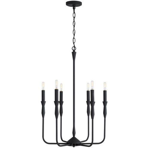 Paloma 6 Light 20 inch Textured Black Chandelier Ceiling Light