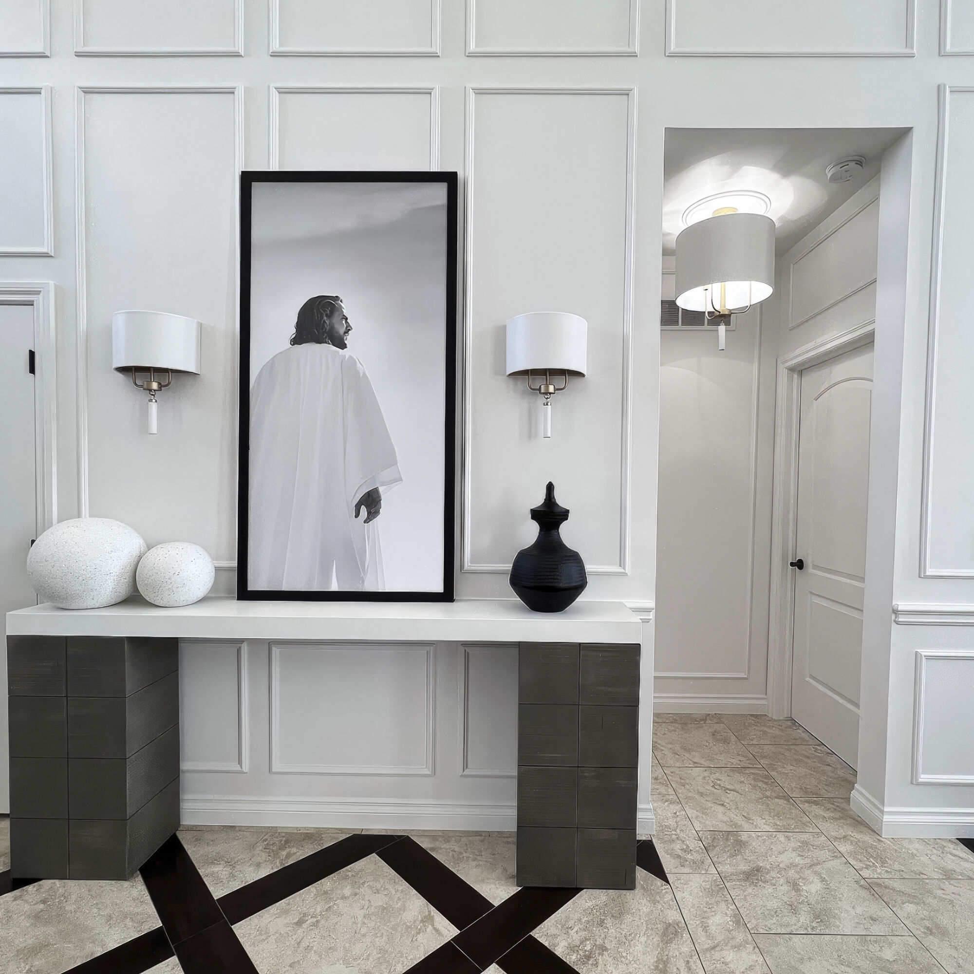 Secret Agent 3 Light 18 inch Gold and White Leather Pendant Ceiling Light