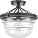 Boyer 1 Light 12 inch Matte Black Semi Flush Mount Ceiling Light