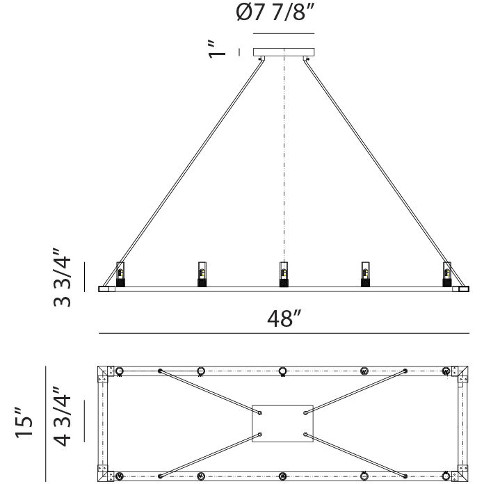Cascadian 10 Light 15 inch Matte Black Chandelier Ceiling Light