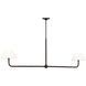 C&M by Chapman & Myers Fiona 2 Light 60 inch Aged Iron Linear Chandelier Ceiling Light