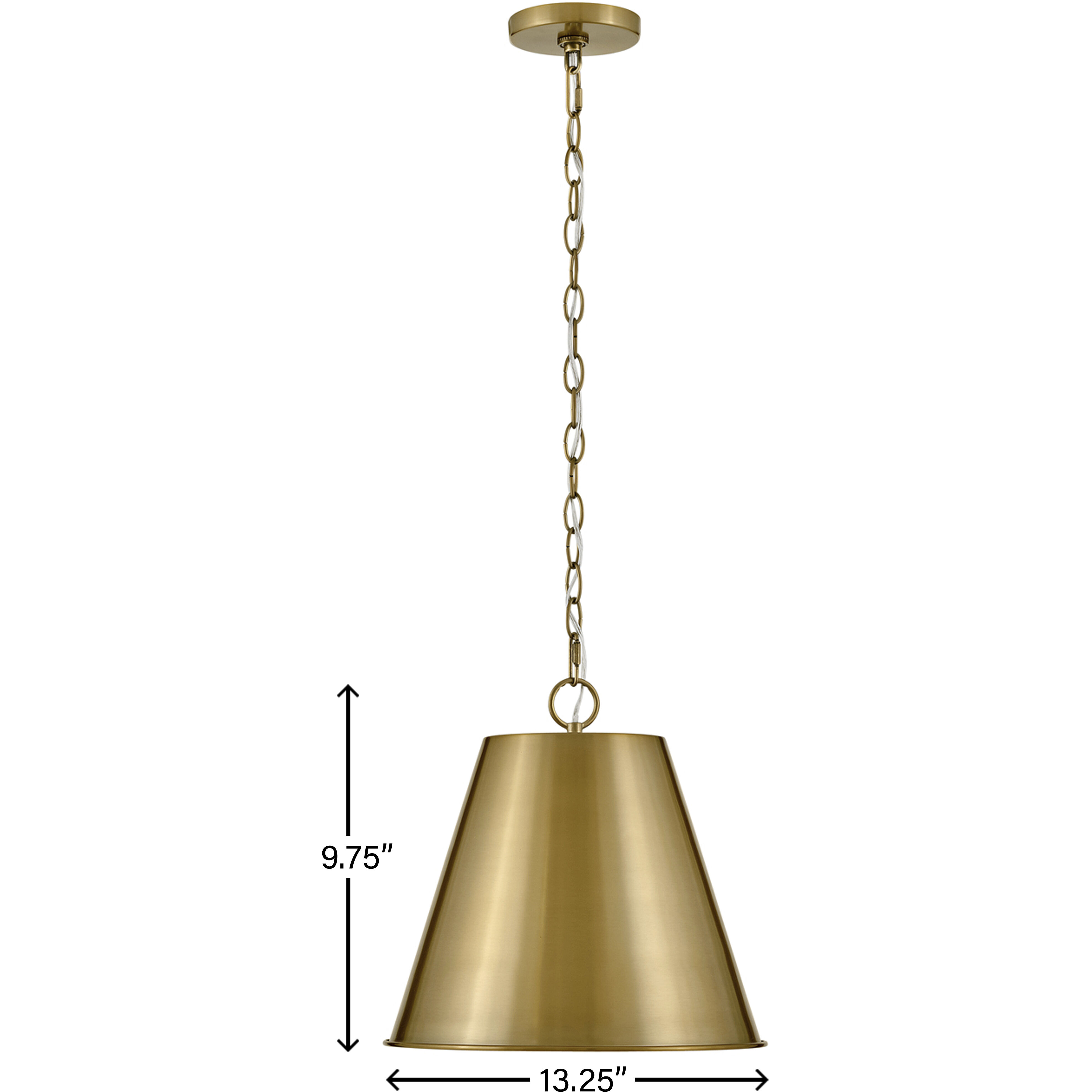 Blake LED 14 inch Lacquered Brass Pendant Ceiling Light