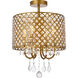 Elise 4 Light 14 inch Brass Flush Mount Ceiling Light