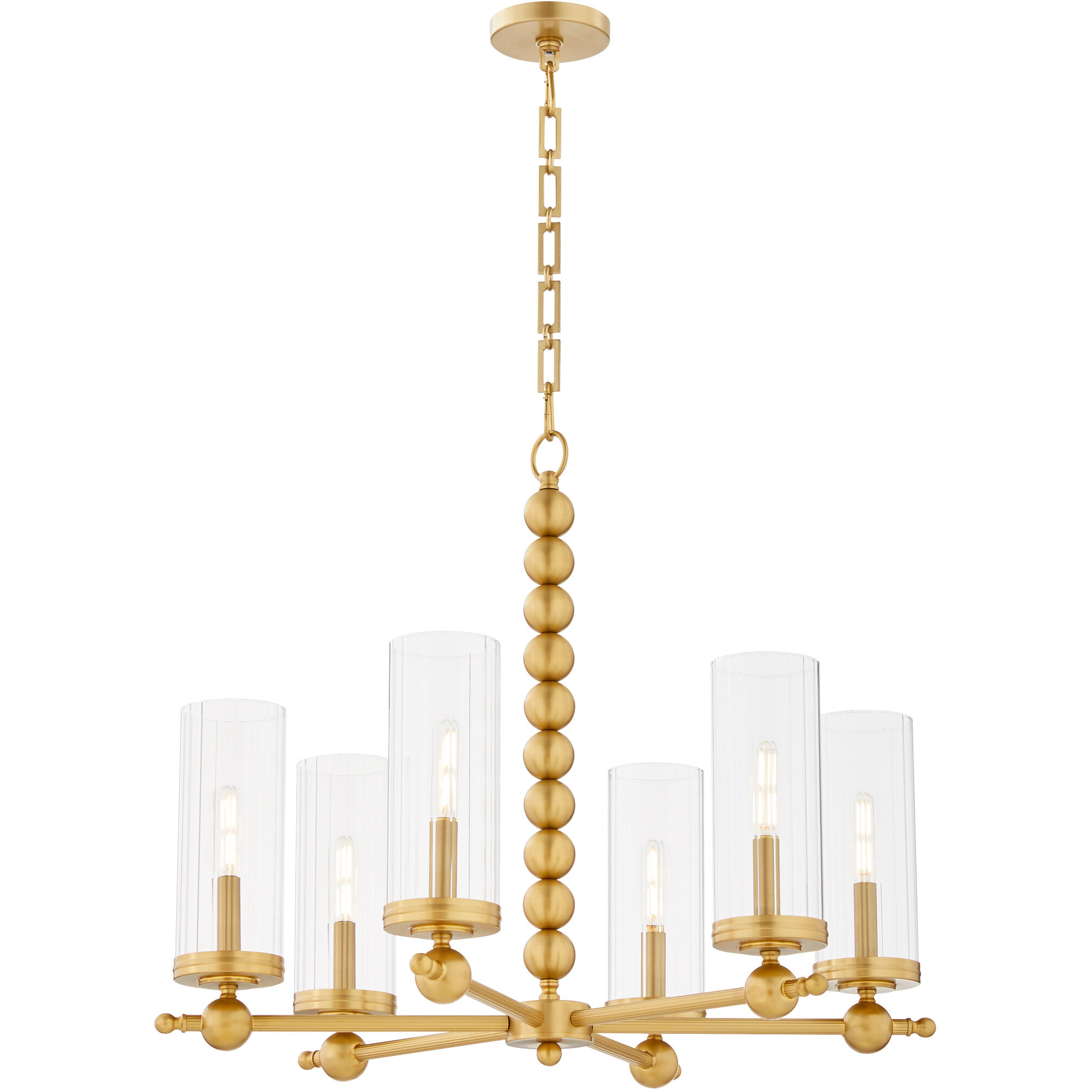 Lee Boulevard 6 Light 29 inch Aged Brass Chandelier Ceiling Light