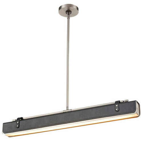 Valise LED 2.5 inch Aged Nickel and Tuxedo Leather Pendant Ceiling Light