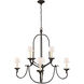 Chapman & Myers Flemish 8 Light 37.75 inch Aged Iron Chandelier Ceiling Light in Linen, Medium
