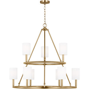 Drew & Jonathan Egmont 9 Light 36 inch Satin Brass Chandelier Ceiling Light