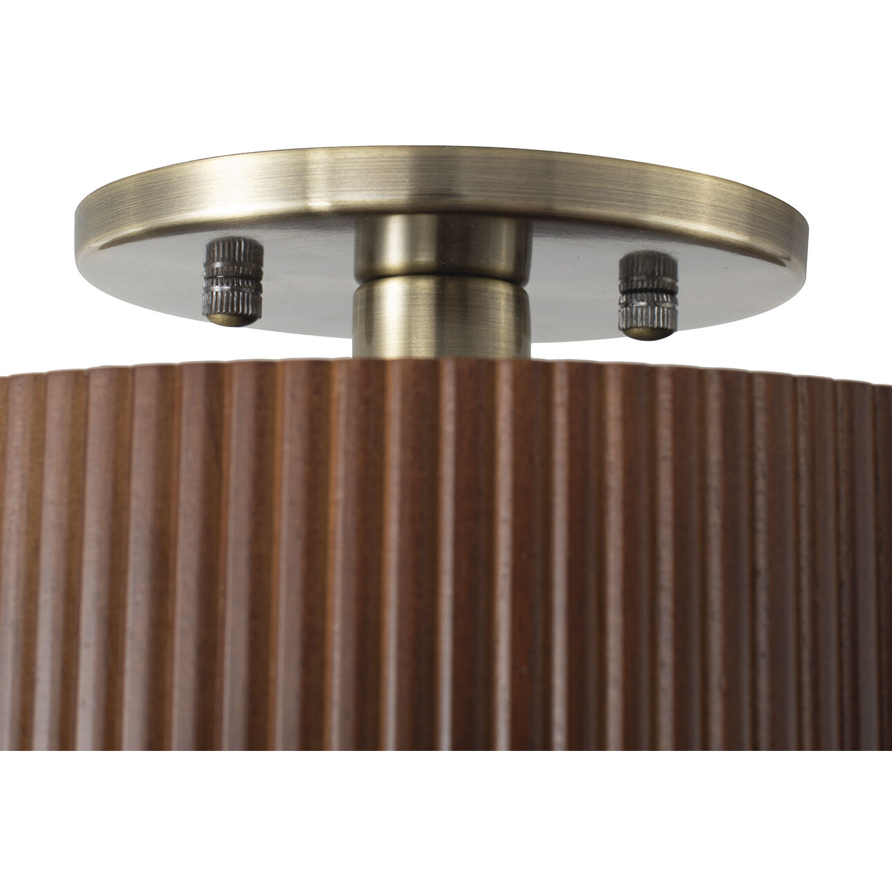 Tambo LED 10 inch Dark Walnut and Weathered Brass Semi-Flush Mount Ceiling Light