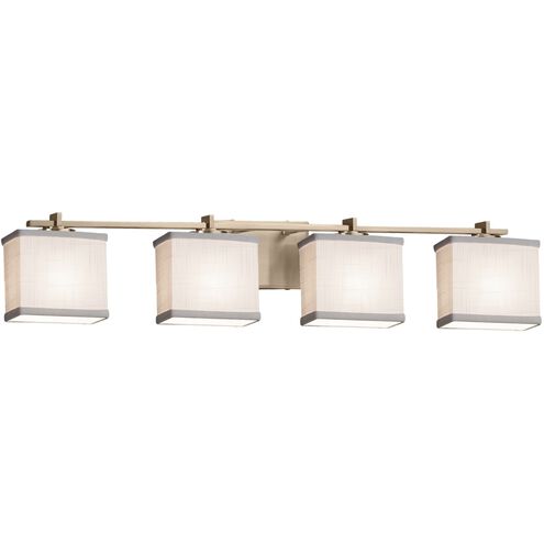 Textile 4 Light 36.75 inch Dark Bronze Bath/Vanity Wall Light in LED, White, Oval
