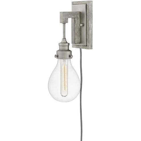 Denton 1 Light 5.25 inch Pewter with Driftwood Gray Indoor Wall Sconce Wall Light, Plug-in