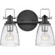 Easton 2 Light 14.5 inch Black with Chrome Vanity Light Wall Light in Black/Chrome