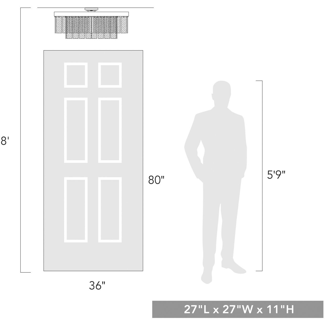 Ciara 9 Light 27 inch Peruvian Silver Semi-Flush Mount Ceiling Light