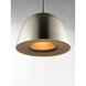 Fungo LED 15.75 inch Satin Nickel and Black Single Pendant Ceiling Light in Black and Satin Nickel