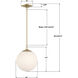 Orly 1 Light 14 inch Aged Brass Pendant Ceiling Light