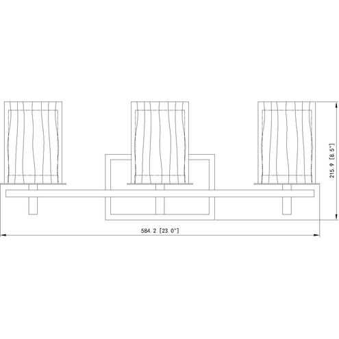Grayson 3 Light 23 inch Modern Gold Vanity Wall Light