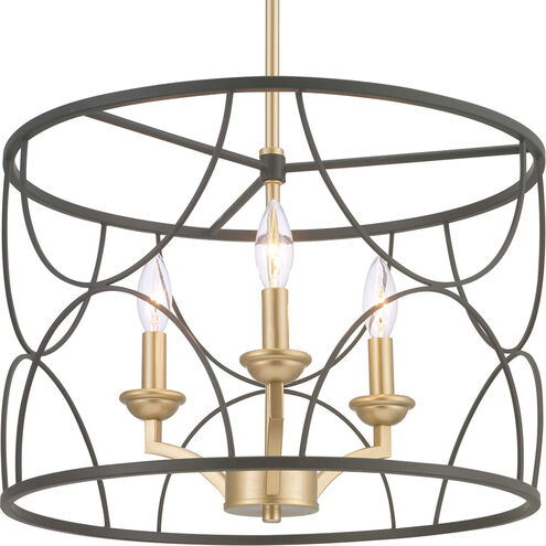 Landree 3 Light 18 inch Matte Black Chandelier Ceiling Light