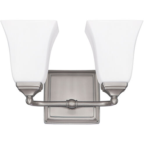 Booker 2 Light 13 inch Brushed Nickel Vanity Light Wall Light