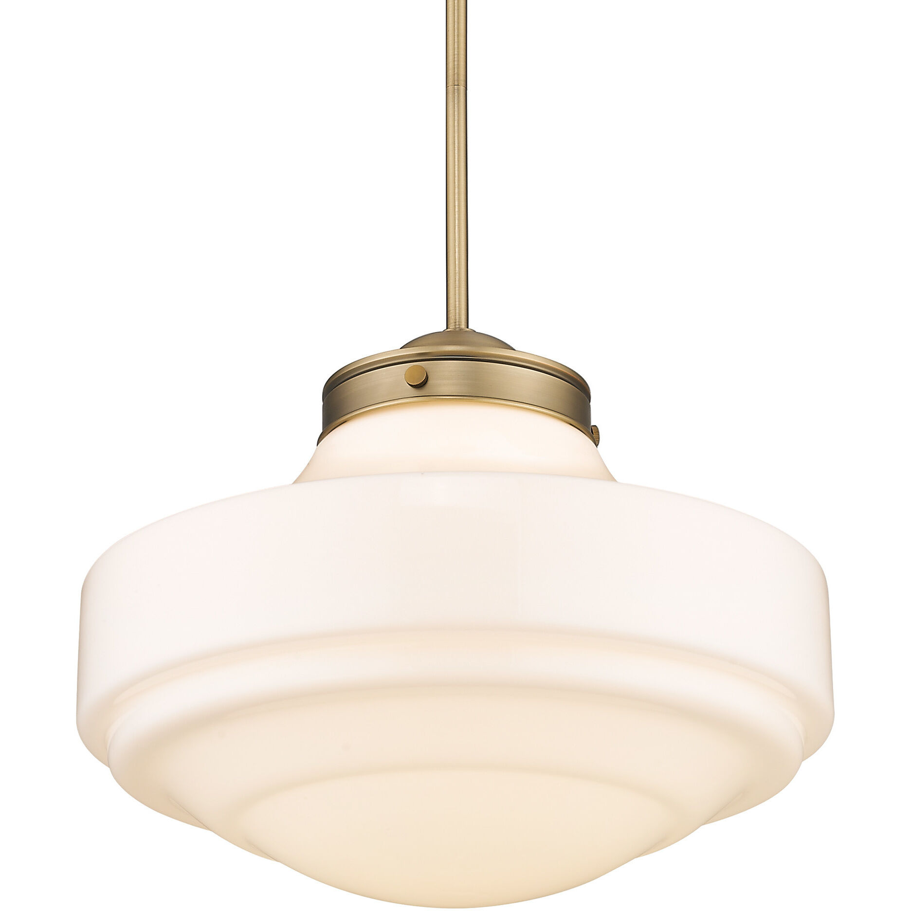 Ingalls Pendant Ceiling Light in Vintage Milk Glass, Modern Brass, Large