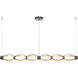 Aalto Mandrel Linear Chandelier Ceiling Light in 3000K LED, Graphite, Optic Rib Amber