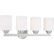 Neighborhood Bolden 4 Light 25 inch Brushed Polished Nickel Vanity Light Wall Light in White Frost Glass, Neighborhood Collection