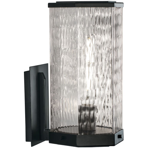 Polygon 1 Light 12.63 inch Matte Black with Clear Outdoor Wall Sconce