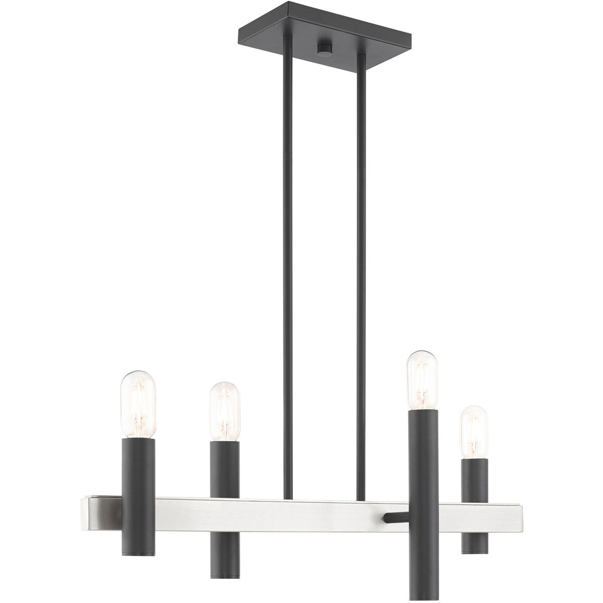 Helsinki 4 Light 8.25 inch Scandinavian Gray with Brushed Nickel Accents Chandelier Ceiling Light