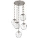 Aster 5 Light 24.3 inch Beige Silver Multi-Pendant Ceiling Light in Clear, Rectangular Chain