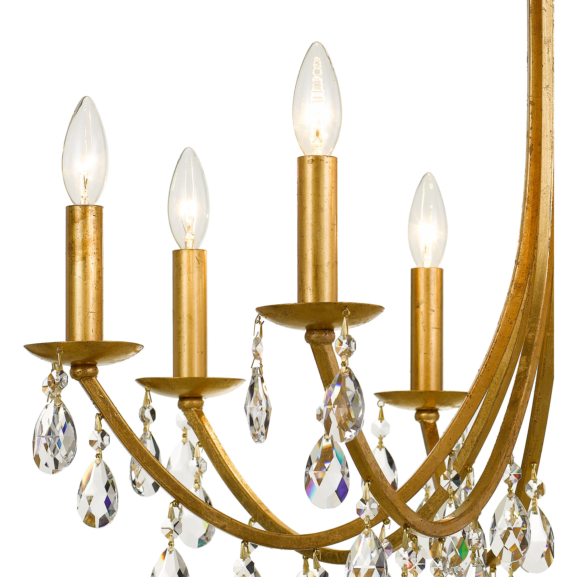 Bridgehampton 8 Light 28 inch Antique Gold Chandelier Ceiling Light in Clear Hand Cut