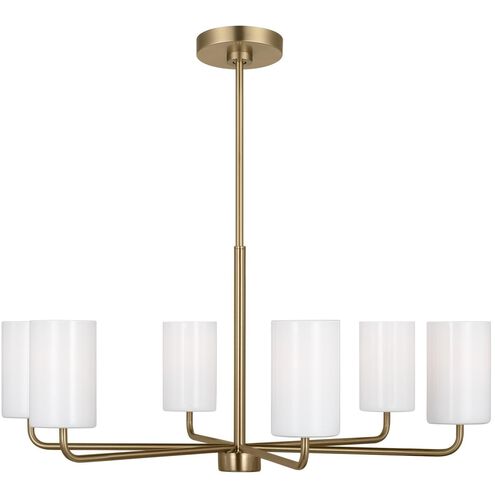 Rhett 6 Light 32 inch Satin Brass Chandelier Ceiling Light