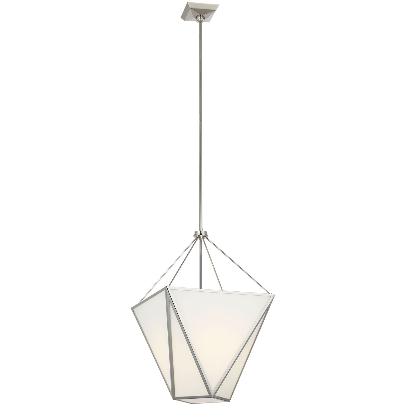 Julie Neill Lorino LED 17 inch Polished Nickel Tapered Lantern Pendant Ceiling Light