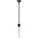 Zigrina 1 Light 5.13 inch Satin Brushed Black with Aged Brass Pendant Ceiling Light