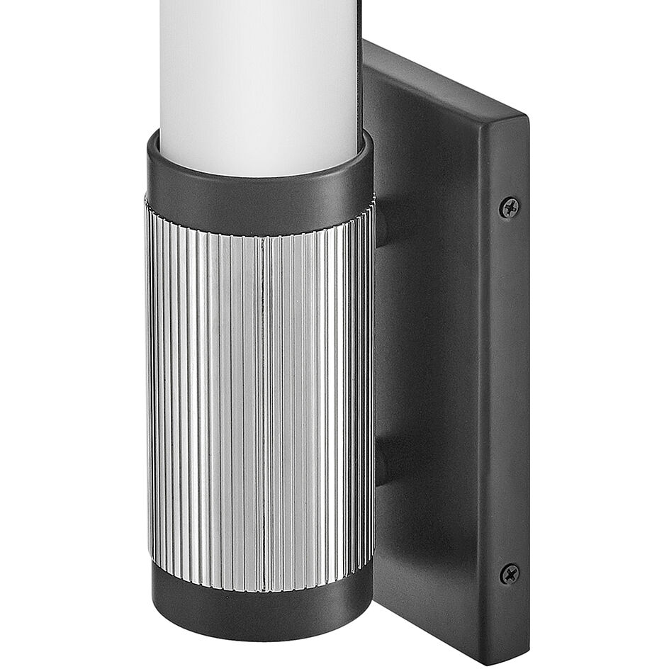 Zevi LED 5 inch Black with Chrome Vanity Light Wall Light, Vertical