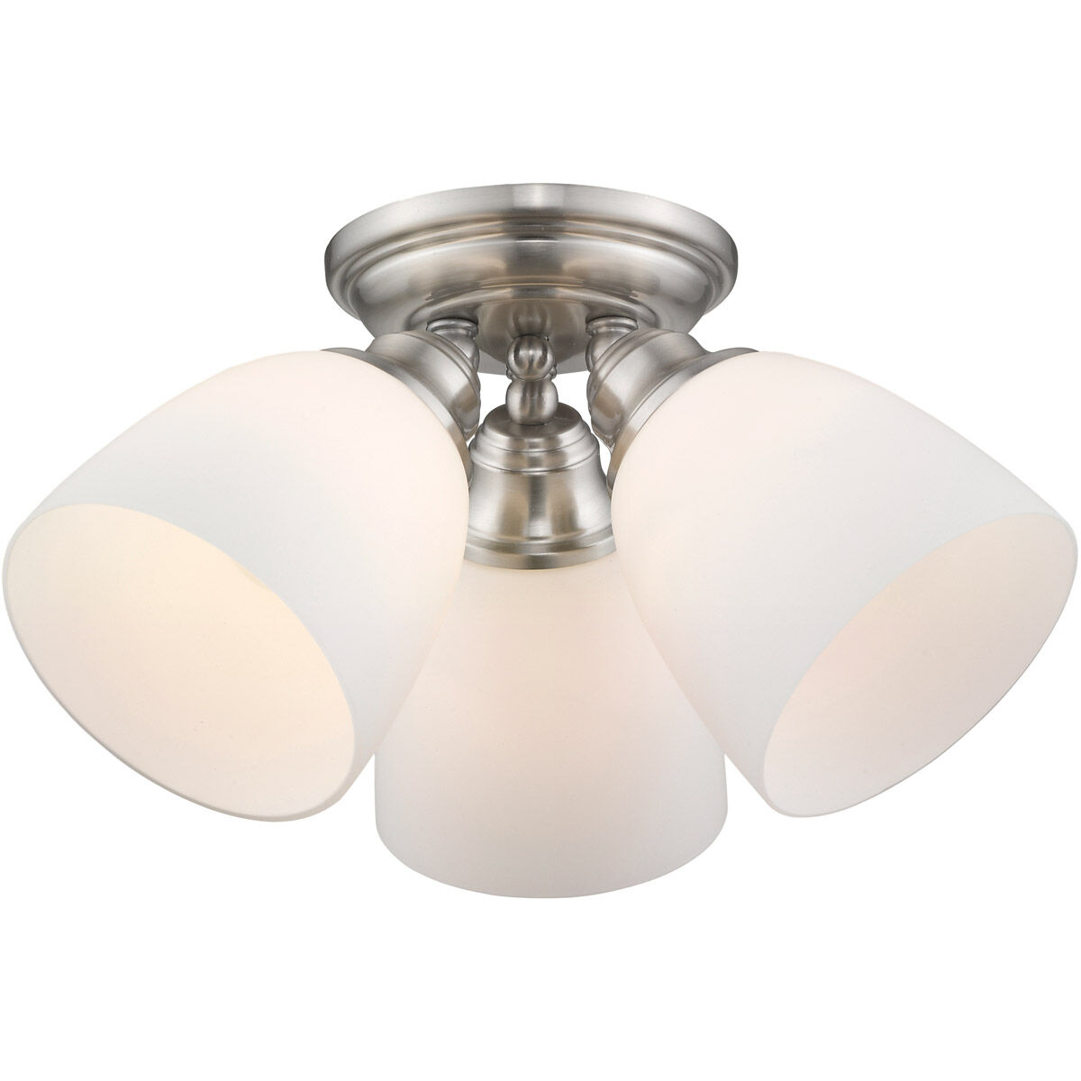 Somerville 3 Light 14 inch Brushed Nickel Semi-Flush Mount Ceiling Light