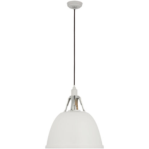 Thomas O'Brien Gunner LED 15.75 inch White and Polished Aluminum Pendant Ceiling Light