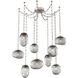 Cosmos 9 Light 17 inch Beige Silver Swag Multi-Pendant Ceiling Light in Smoke, Diamond Chain