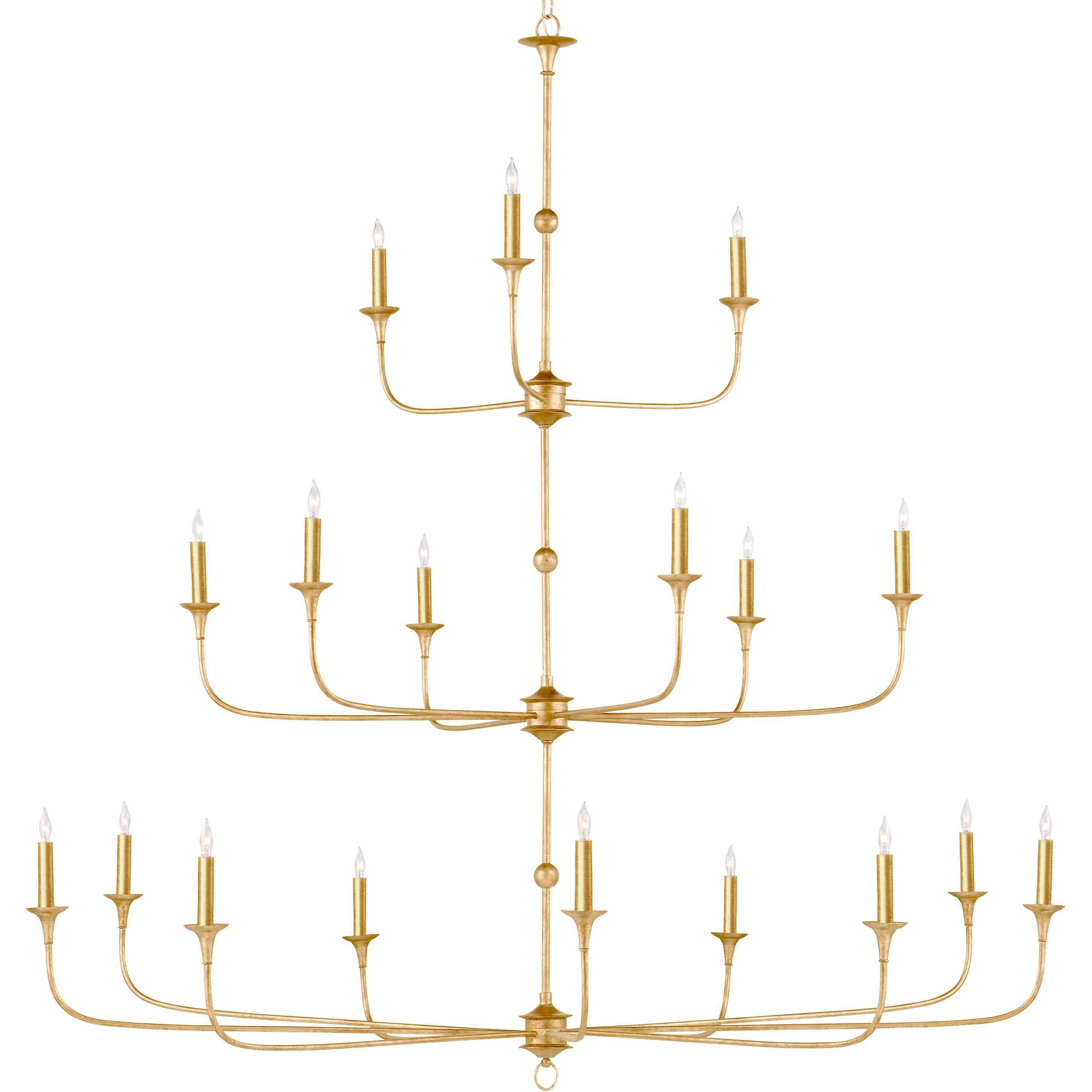 Nottaway 18 Light 60 inch Contemporary Gold Leaf/Contemporary Gold Chandelier Ceiling Light
