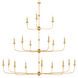 Nottaway 18 Light 60 inch Contemporary Gold Leaf/Contemporary Gold Chandelier Ceiling Light