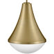 Haddie LED 11 inch Lacquered Brass Pendant Ceiling Light