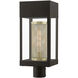 Franklin 1 Light 19 inch Bronze with Soft Gold Candle Outdoor Post Top Lantern